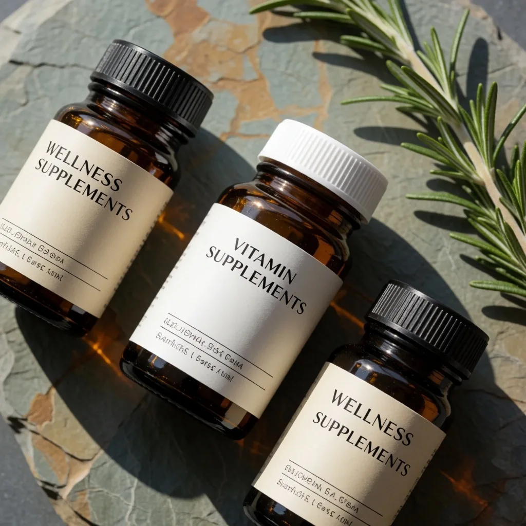 Prime Health supplement bottles arranged in morning light